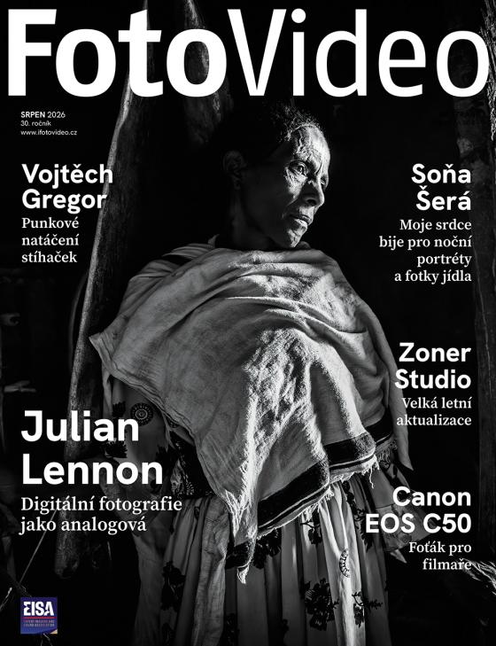Obálka časopisu FotoVideo 8/2026 s rozhovorem se Soňou Šerou
